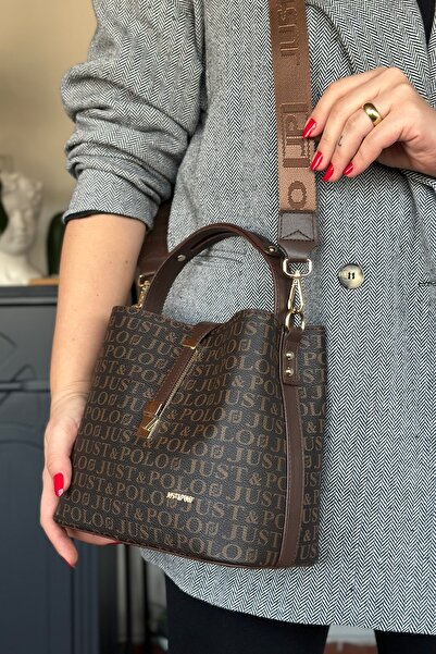 Just Polo Special Series Patterned Women's Shoulder Bag - 92055-Gq Brown