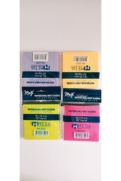 Maxx ADHESIVE NOTE PAPER 76*76 80 SHEETS (4 DIFFERENT COLORS) 4 PIECES