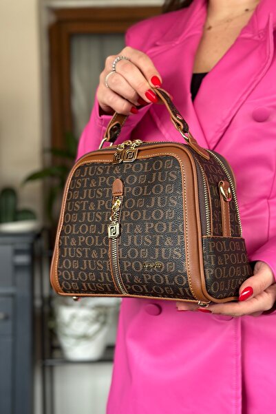Just Polo حقيبة كتف نسائية مكونة من قسمين مع حزام لليد والكتف 2057-23 -GZD-
