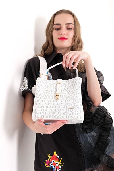 Just Polo Printed Patterned Special Series Bag 2055-GD White -GZD-