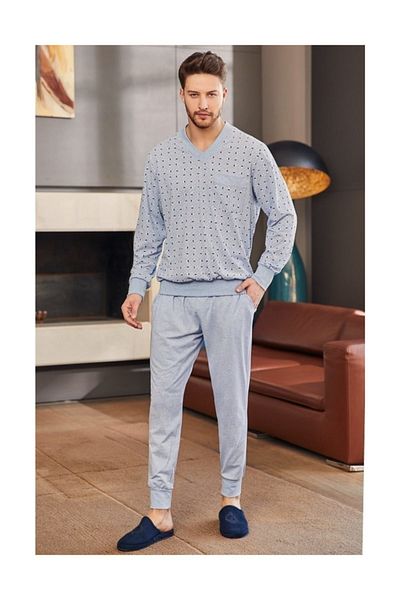 Şık Mecit 2757 Set pijama Bede mare cu decolteu în V Melange