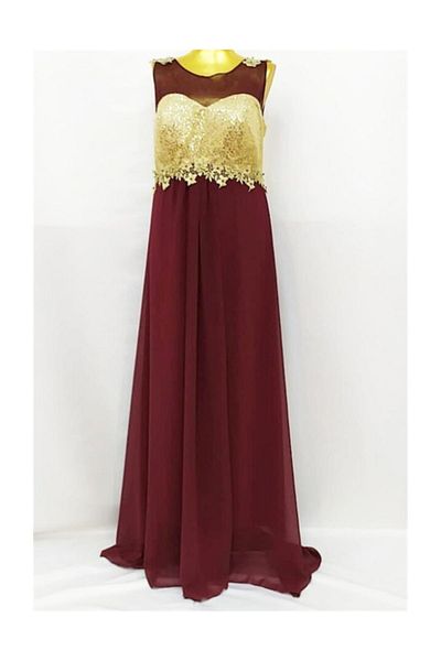 moncher Women's Burgundy Mon Cher Evening Dress