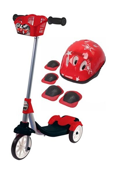 CAN OYUNCAK سكوتر للأطفال بثلاث عجلات - يتضمن مجموعة خوذة الفرامل ووسادة الركبة