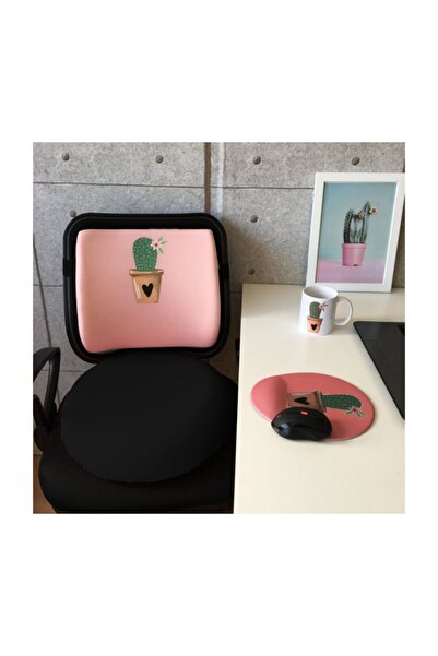 Officeküp Cactus Visco Bel Yastığı Mouse Pad Kupa 3'lü Set - Pembe