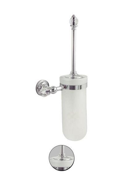 Maya Diamond Chrome Mounted Toilet Brush Glass