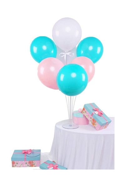 kidspartim 7 Piece Balloon Bunch Pink White Mint Green Balloon