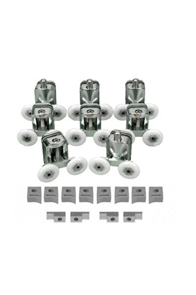 HMS Metal Gövdeli Duşakabin / Cam Kabin Tekerleği Lüks Takım Set 8li (24mm Te...