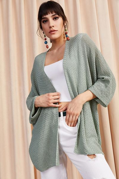 Olalook Strickjacke - Grün - Regular Fit