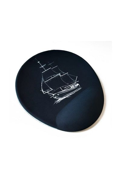 Officeküp Mouse Pad with Wrist Support Black Ship