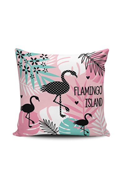 Alkan Homes غطاء وسادة مطبوع رقمي لطيف على شكل فلامنغو