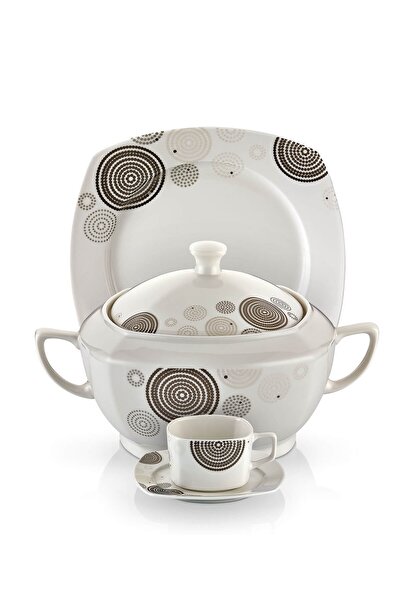 Schafer Kare Bone 85 Parça 12 Kişilik Yemek Takımı Shf6004