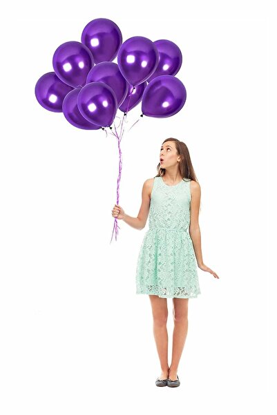 Parti dolabı بالون معدني باللون الأرجواني 30 قطعة (عبوة من 30 قطعة)