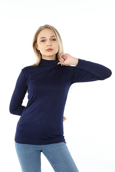 DISENTIS MODEST Polu ribarski dugi rukav Viskoza tamnoplavi bodi