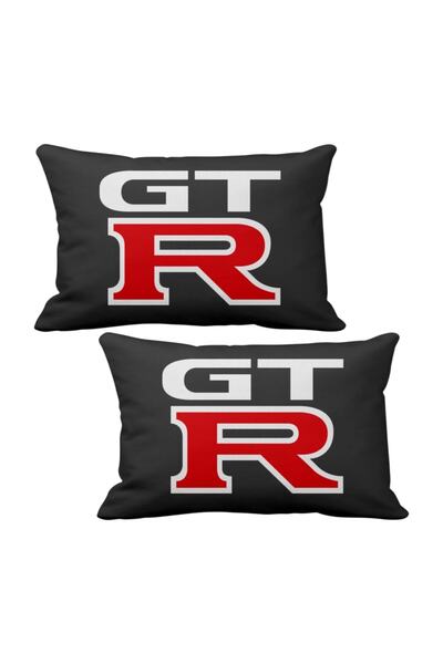 ASR Gtr Gt-r 2 Piece Luxury Car Neck Pillow Black And Wooden Logo Keychain