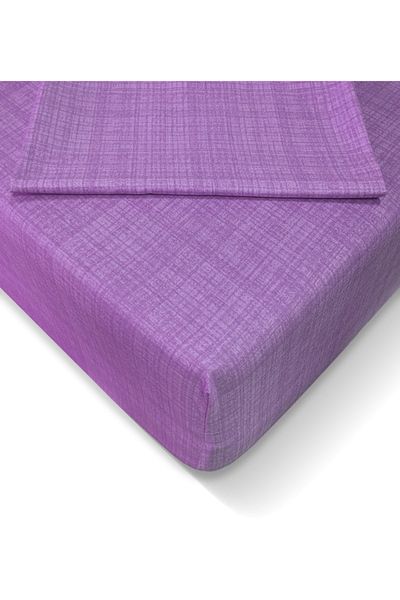 Alla Turca Ranforce 120x200 Cm Fitted Sheet Set - Purple