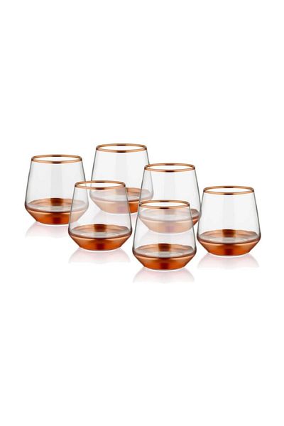 The Mia 6 Pieces Glam Water Cup - Short Copper Glm0049