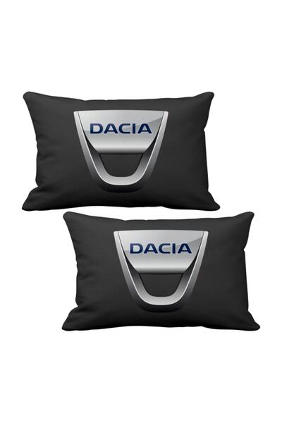ASR Dacia 2 Piece Luxury Car Neck Pillow Black And Wooden Logo Keychain