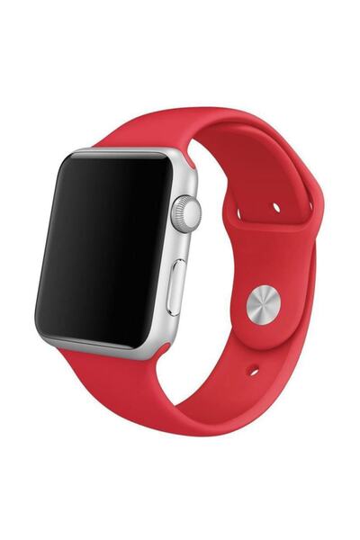 Microcase Apple Watch 38 Mm Seri 1 2 3 Silikon Kordon Kayış - Kırmızı