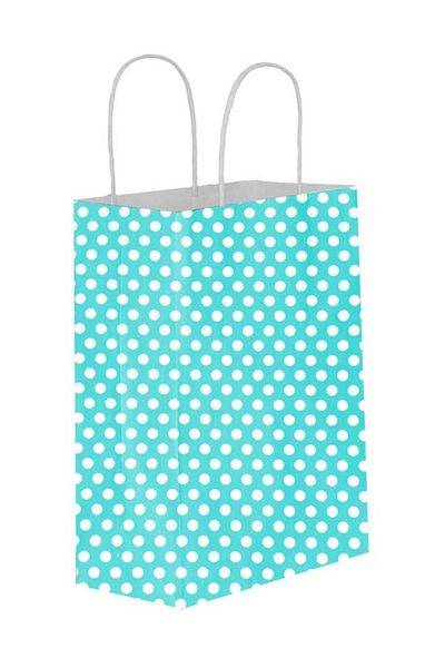 Eminonutoptanci Blue Polka Dot Oversize Paper Gift Bag - 25 Pieces
