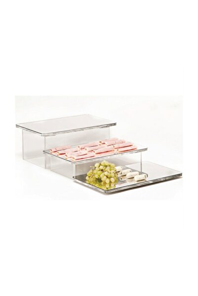 Zicco حامل عرض مع مرآة، سلم عرض تقديمي من البولي كربونات