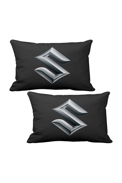 ASR Suzuki Logo 2 Pieces Luxury Car Neck Pillow Black And Wooden Logo Keychain