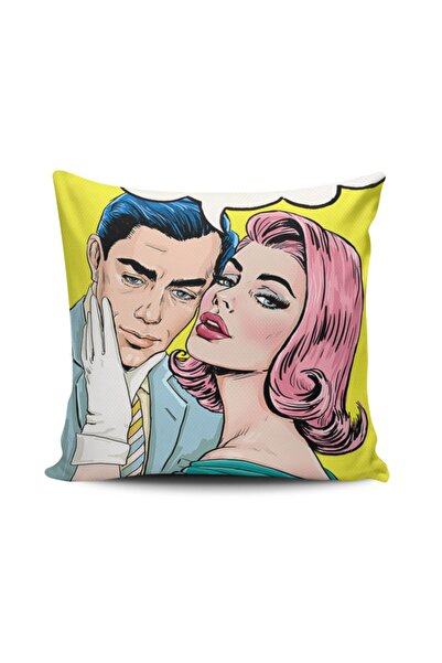 Alkan Homes غطاء وسادة مطبوع رقميًا للفتيات من Pop Art