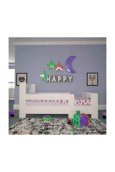 Herseycik Ninnimo Çocuk Beyaz Mdf 90x190 Yatak Uyumlu Montessori Karyola