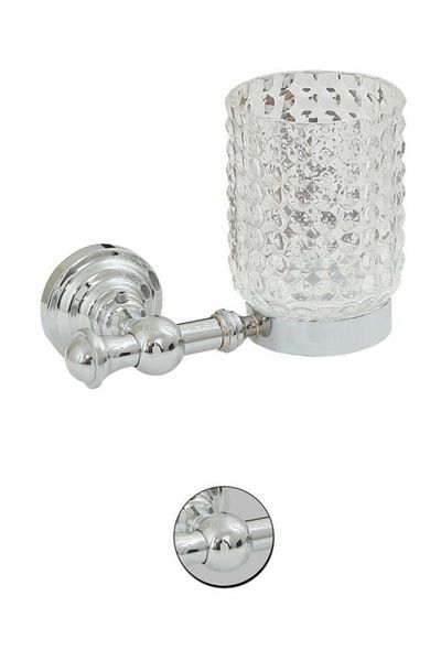 Maya Venezia Chrome Mounted Toothbrush Holder Optical Glass