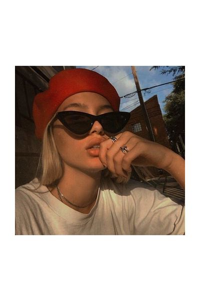 Makro Optik Black Framed Cat Eye Black Women's Sunglasses