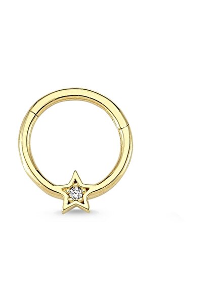 Altın Sepeti Altın Halka Yıldız Tragus Küpe