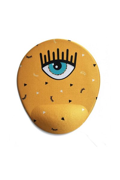 Officeküp Eyes Mouse Pad with Wrist Support - Yellow