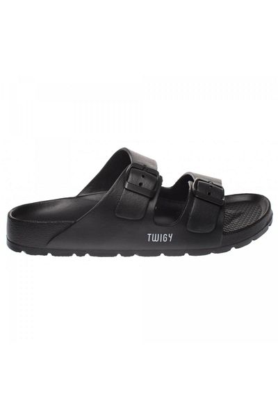 Twigy Papuci negri pentru femei M1017 Jessica Double Strip
