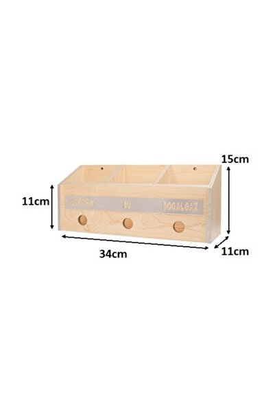 SELENA Ahşap Ortak Fatura Ve Posta Kutusu Akça