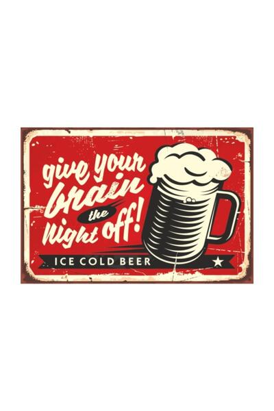 Hayat Poster Ρετρό Vintage παγωμένη κρύα μπύρα ξύλινη αφίσα