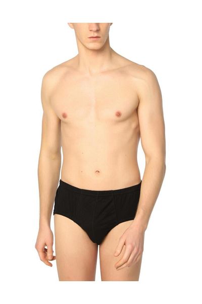 Seher Yıldızı Seher Combed Cotton Slip - Σετ 3 ανδρικών μαύρων σλιπ