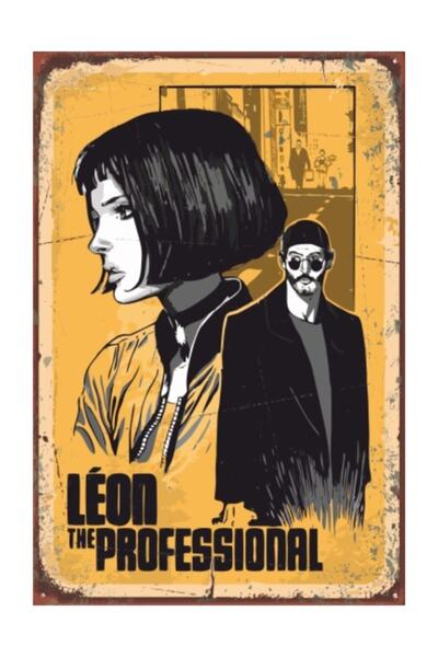 Hayat Poster Leon The Professional - Κινηματογραφική ρετρό vintage ξύλινη αφίσα