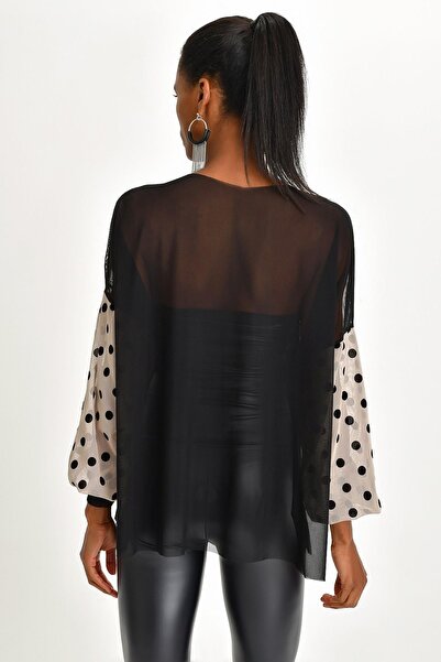 Quincey Λεπτομερής μπλούζα από τούλι πουά