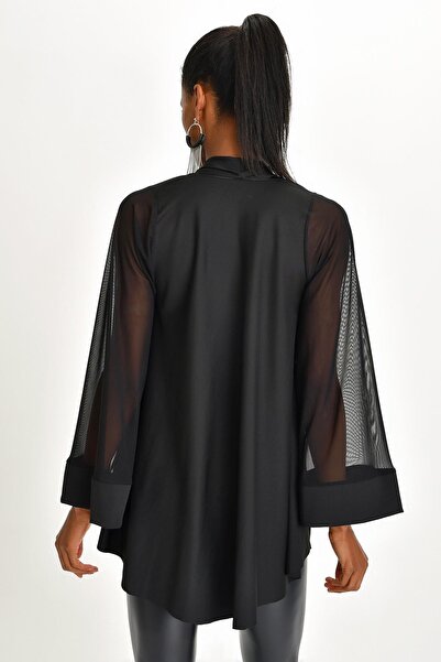 Quincey Γυναικείο Μαύρο Scuba Asymmetric Tunic