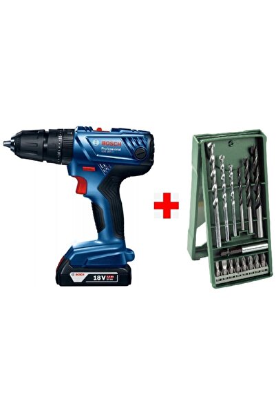 Bosch Gsb 180-li 18v 2ah Darbeli Akülü Vidalama Şarjlı Matkap + 15 Parça Matk...