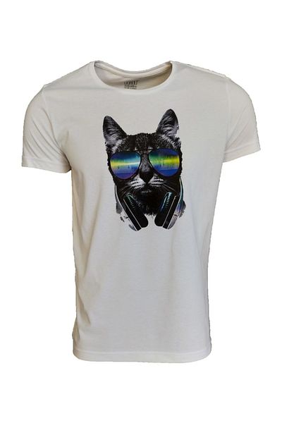 Raf Coll Λευκό μπλουζάκι με στάμπα Unisex