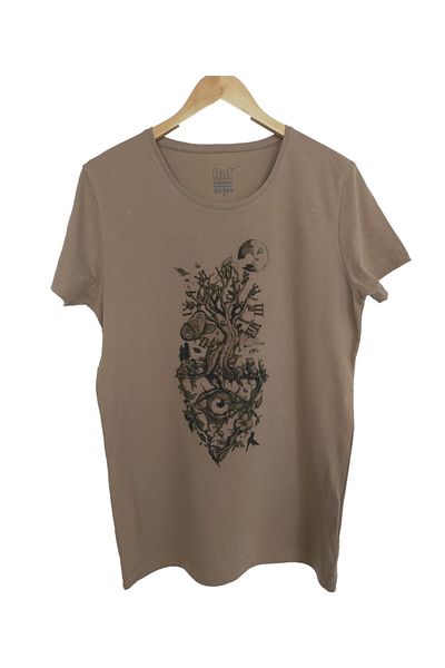 Raf Coll Ανδρικό μπλουζάκι Unisex με στάμπα Camel Color