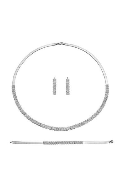 BİLEZİKHANE Dolunay Beyaz Altın Set 27,00 Gram 14 Ayar Altın