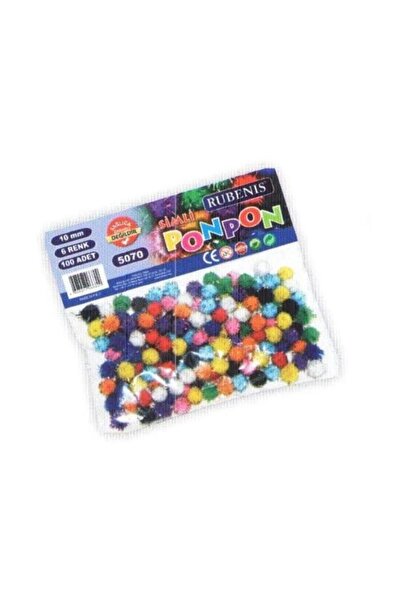 Rubenis 10 mm 6 Renk Karışık 100'lü Metalik Ponpon