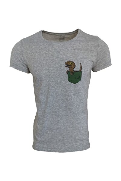 Raf Coll Unisex džep Štampano siva T-shirt