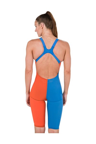 SPEEDO Women's Orange Lzr Elite 2 Open Back Racing Swimsuit