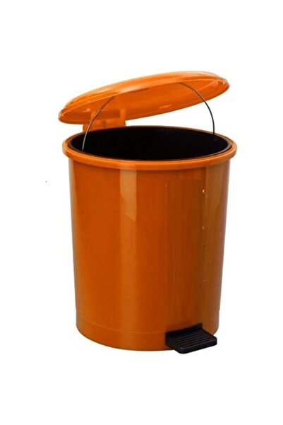 Safell Pedallı Çift Kovalı Çöp Kovası 30 Litre Turuncu - Isıya Dayanıklı - Saplı Iç Kovalı
