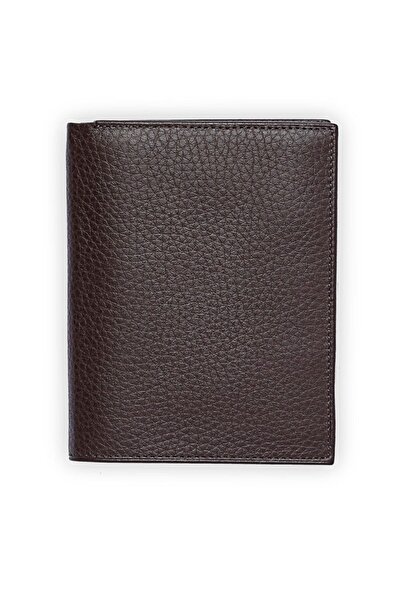 EMNANA Iki Parçalı Erkek Deri Cüzdan Kahverengi 10x13cm