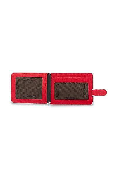 Garbalia Line Genuine Leather Red White Men's Card Holder Wallet