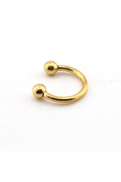 Solfera Yellow Gold Color Steel Nile Body Eyebrow Ball End Piercing P456b