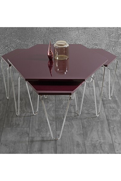 Veys Sehpa Piramit Orta Sehpa - Zigon Sehpa ( Set Takım )